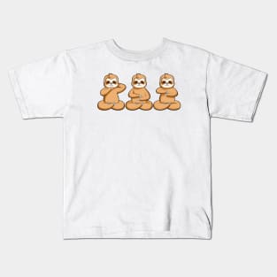 Three sloths at reiki Kids T-Shirt